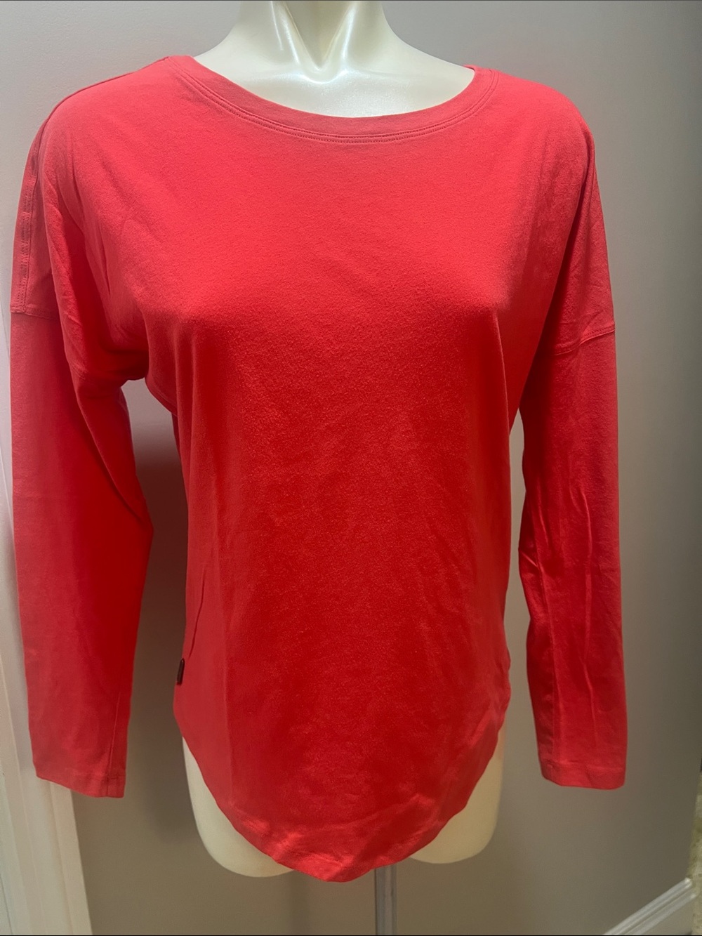Bright Coral Long Sleeve Top